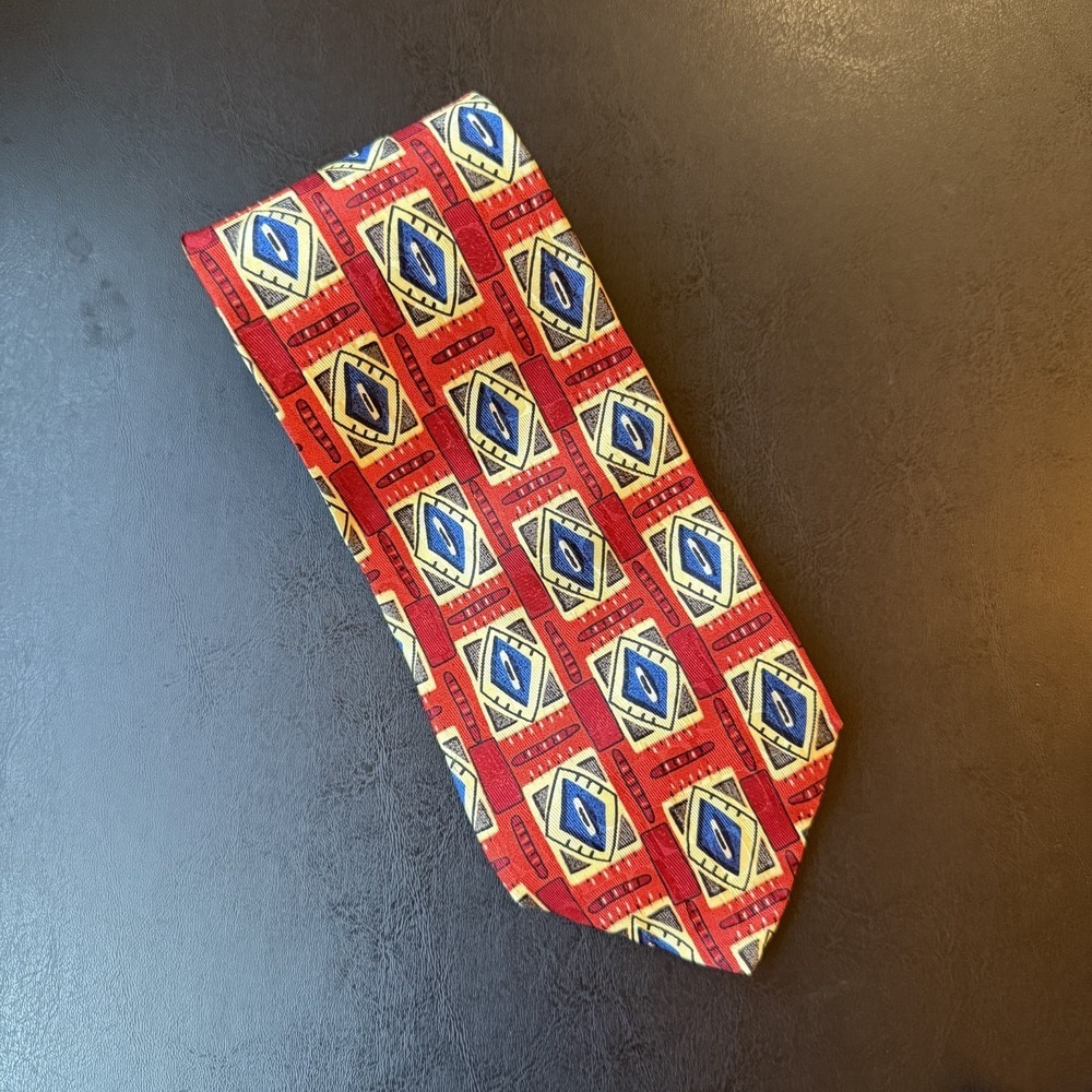 Robert Talbott Best‎ of Class Nordstrom Silk Tie Geometric Red Made in USA